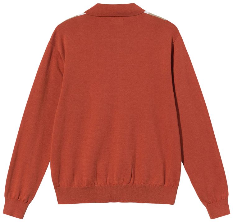 Stussy Color Block Sweater Burnt Orange