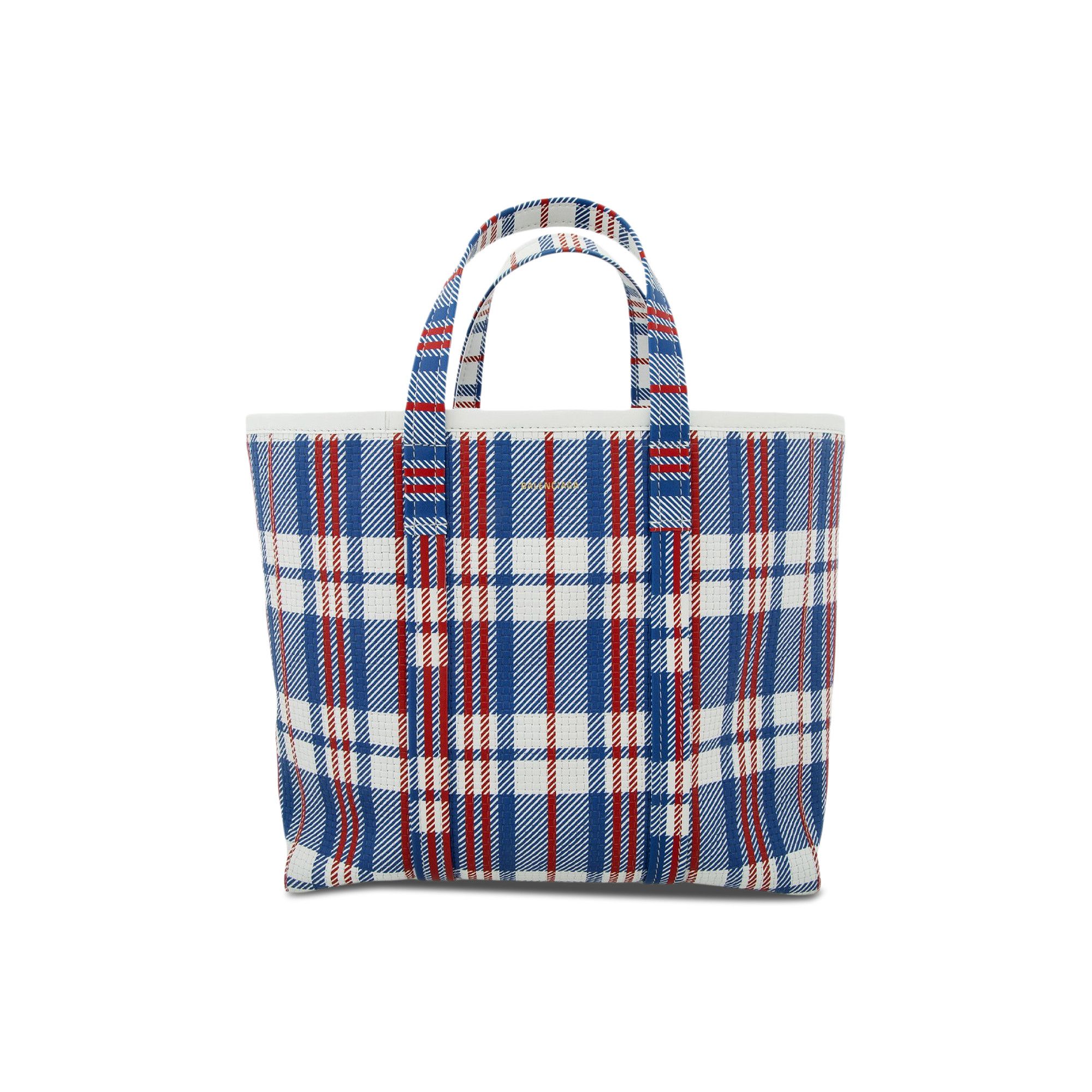 Buy Balenciaga Barbes East-West Shop Check Printed Tote Bag