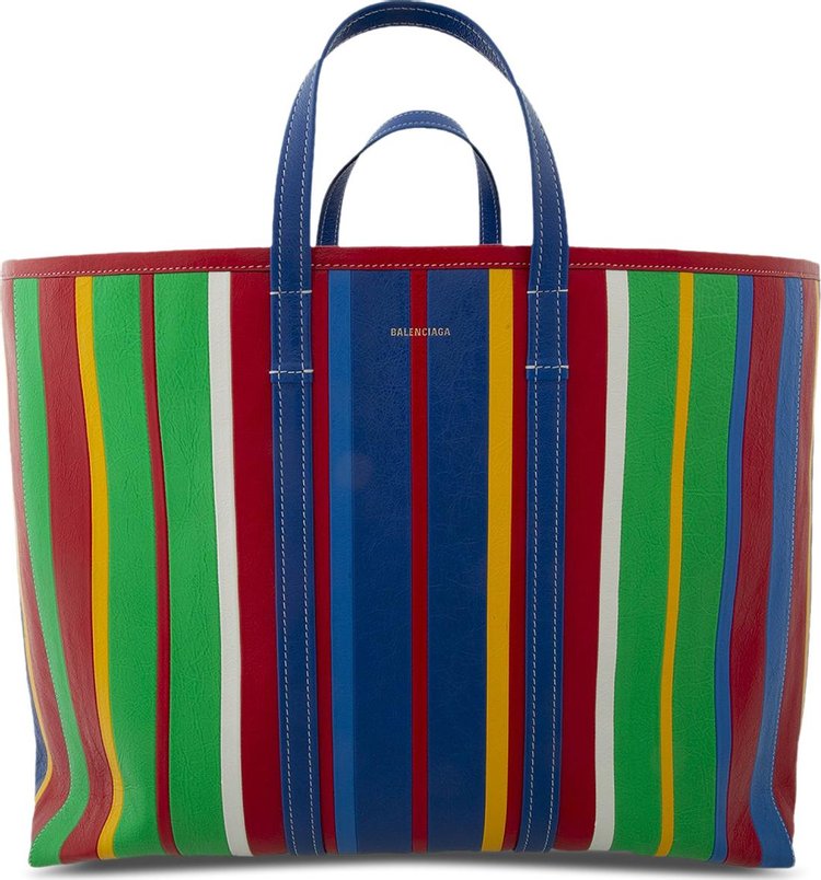 Balenciaga Barbes East-West Shop Striped Tote Bag 'Royal Blue/Multicolor'