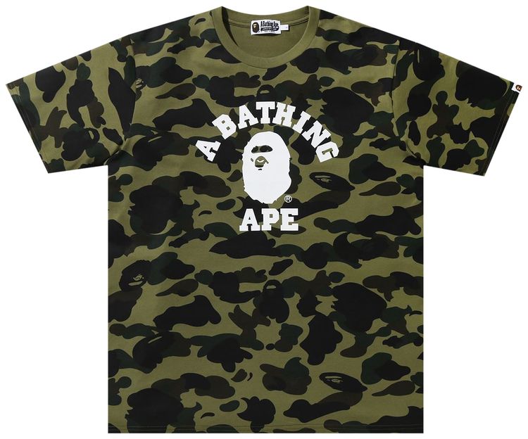 BAPE 1st Camo College Tee Green