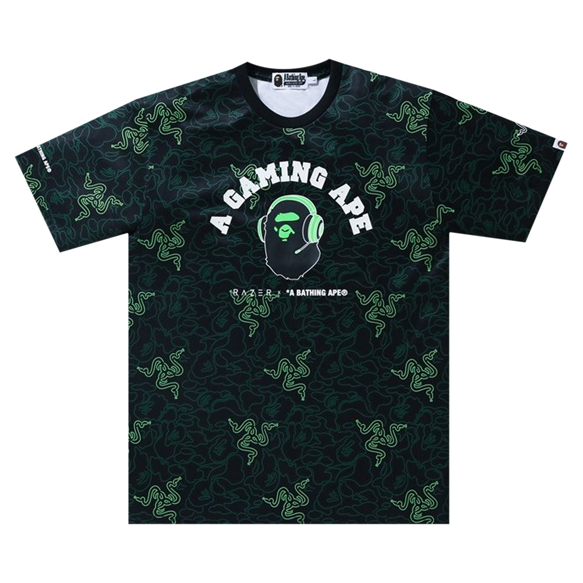 Neon green bape best sale shirt