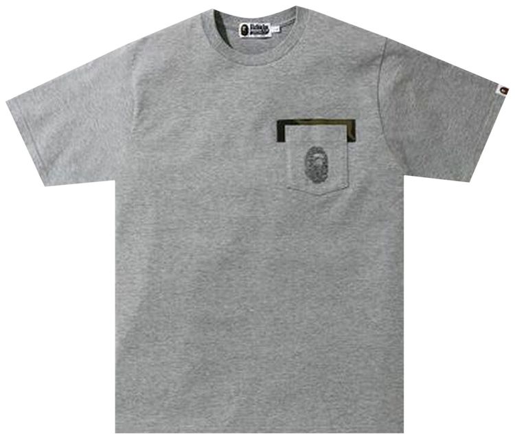 BAPE Reverse Ape Head Pocket Tee Grey