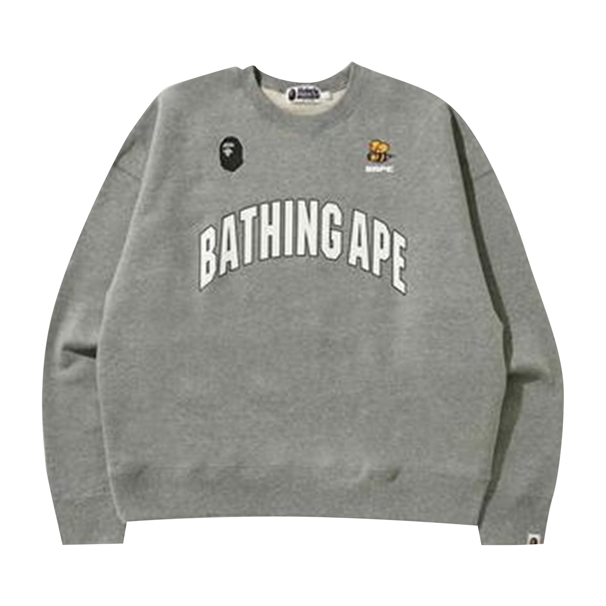 BAPE Busy Works Loose Fit College Crewneck 'Grey'