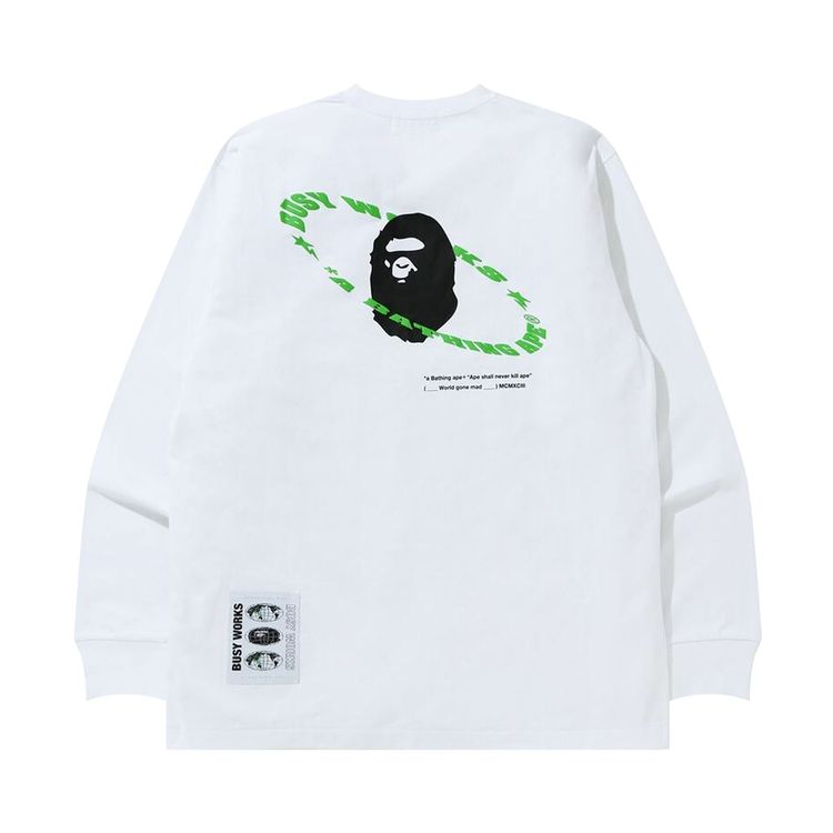 BAPE Universe Ape Loose Fit Long Sleeve Tee White