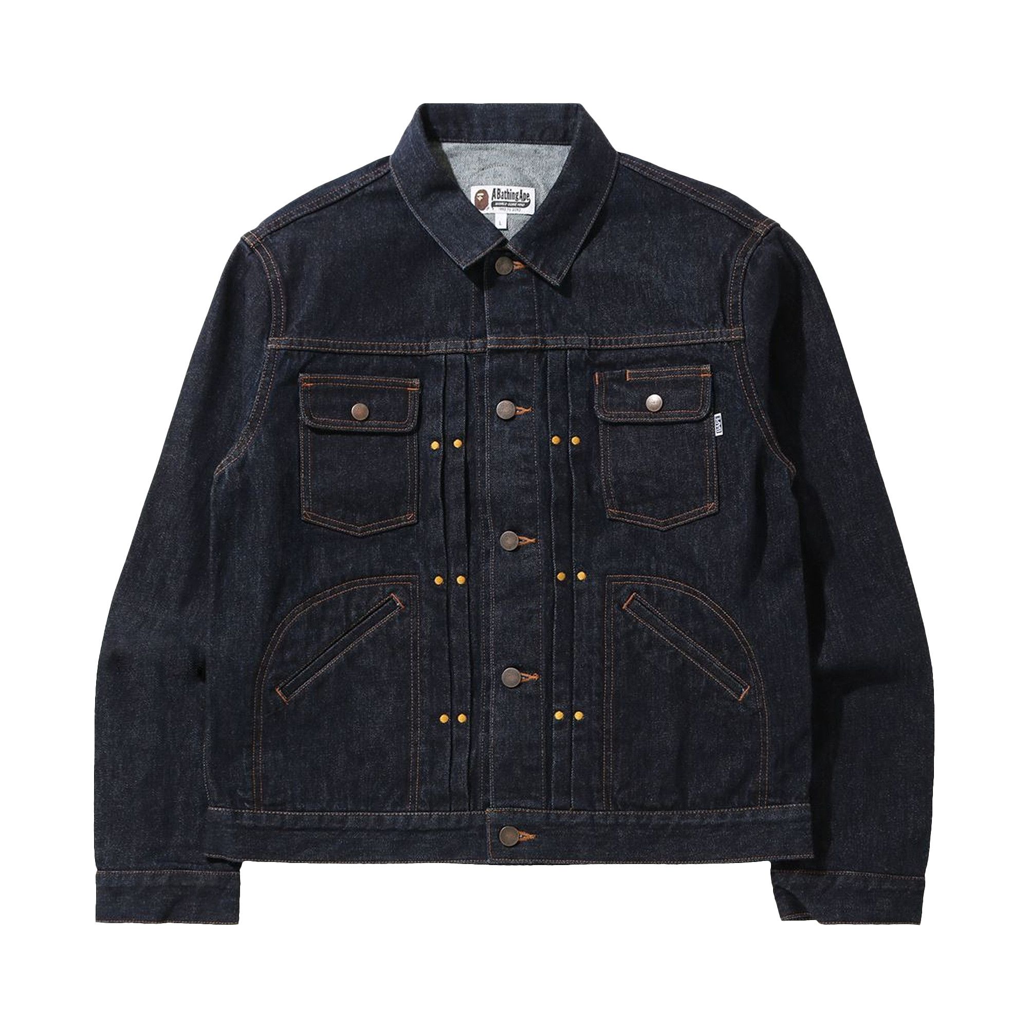 Bathing ape jean sales jacket