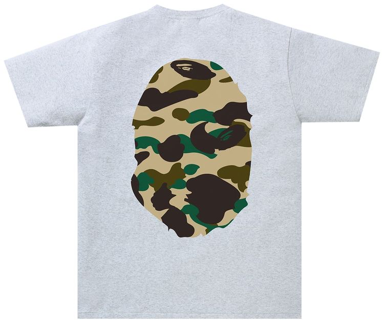 BAPE 1st Camo Big Ape Head Tee GreyYellow