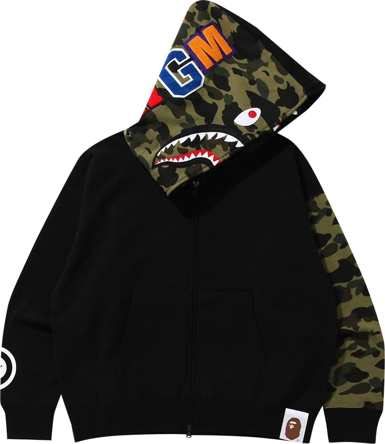 Buy BAPE Giant Shark Full Zip Hoodie 'Black' - 1G70 115 018 BLACK | GOAT