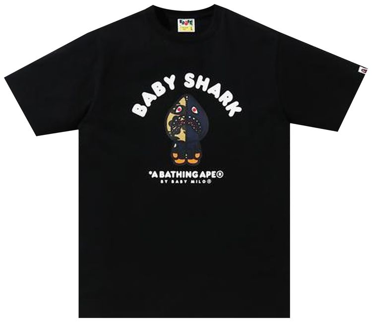 BAPE Baby Milo Shark College Tee BlackNavy