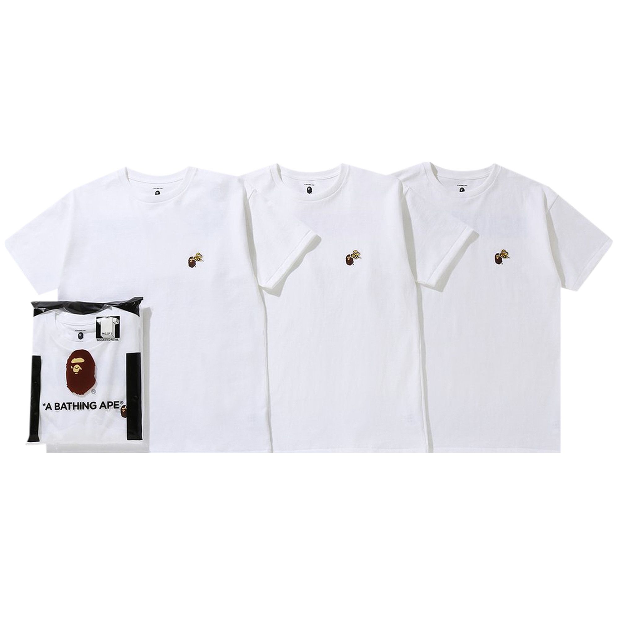 Buy BAPE x ReadyMade 3 Pack Tee 'White' - 1H23 183 901 WHITE