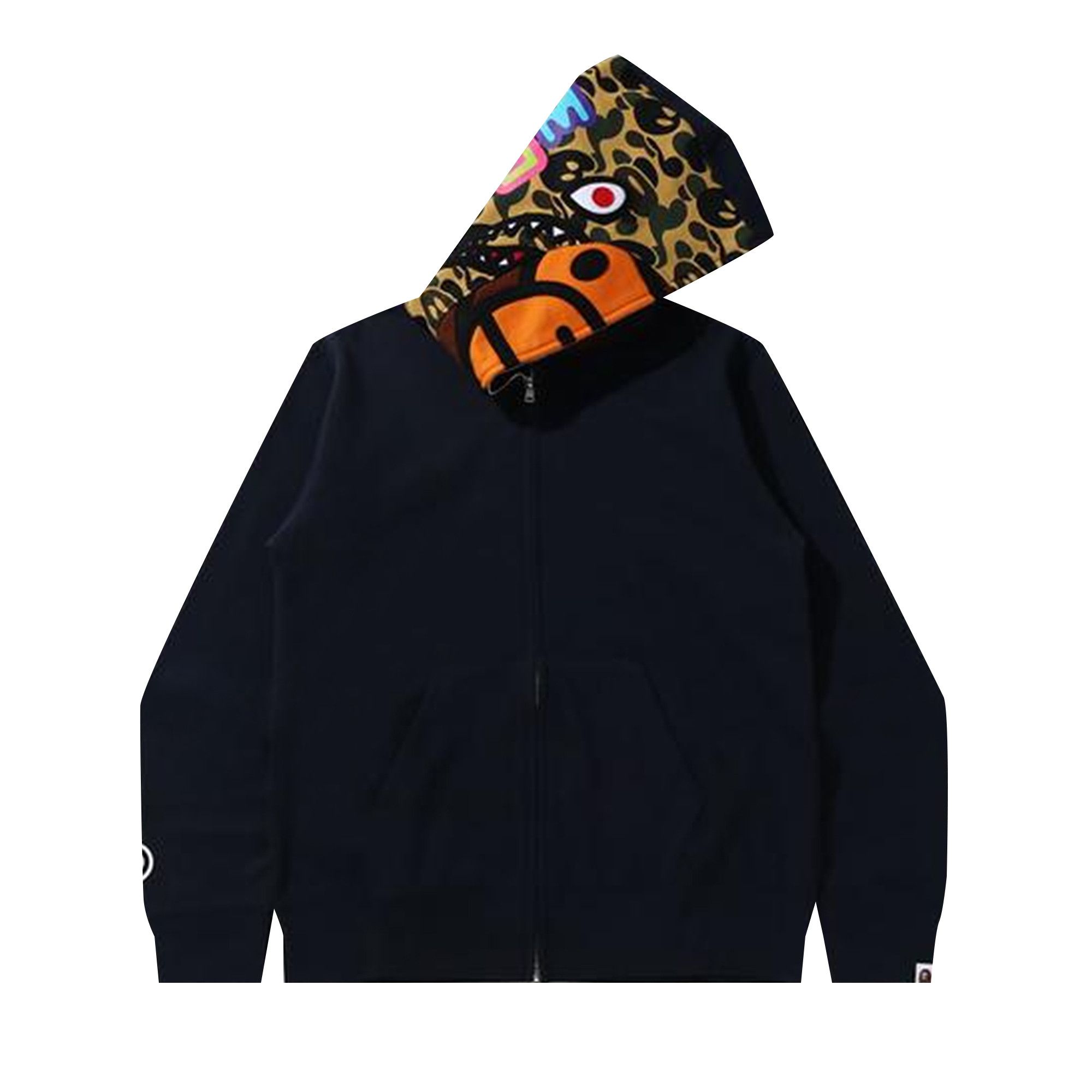 Bape shark full zip hoodie navy hotsell