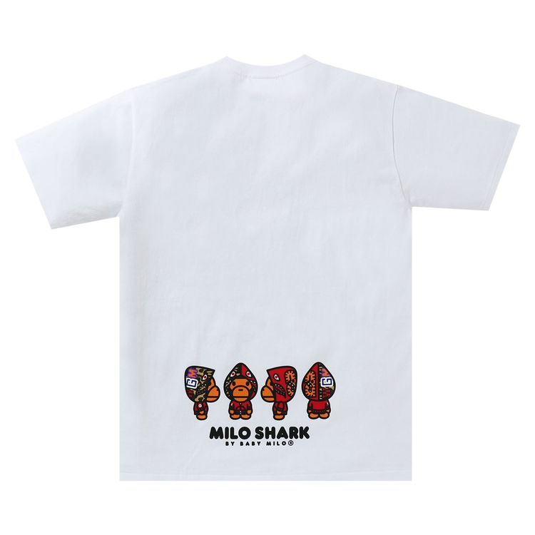 BAPE Milo Shark Tee WhiteRed