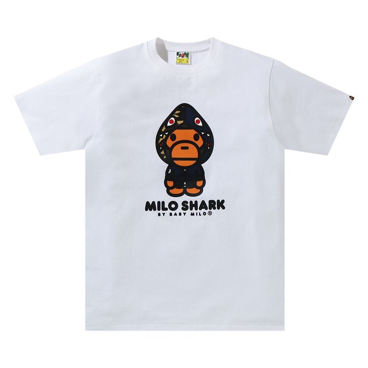 BAPE Milo Shark Tee WhiteNavy