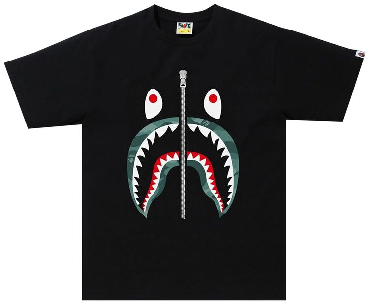 BAPE Color Camo Shark Tee BlackGreen