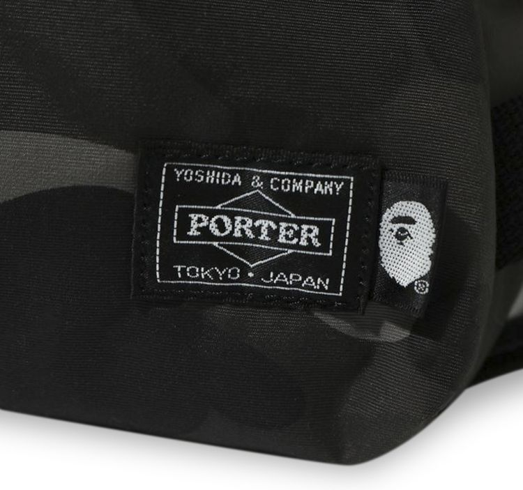 BAPE x Porter Yoshida Color Camo Waist Bag Black