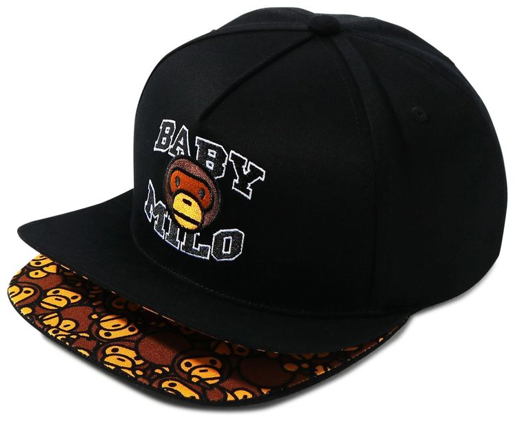 BAPE Double Visor Milo Snap Back Cap Black