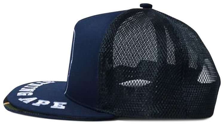 BAPE Double Visor Snap Back Mesh Cap Navy