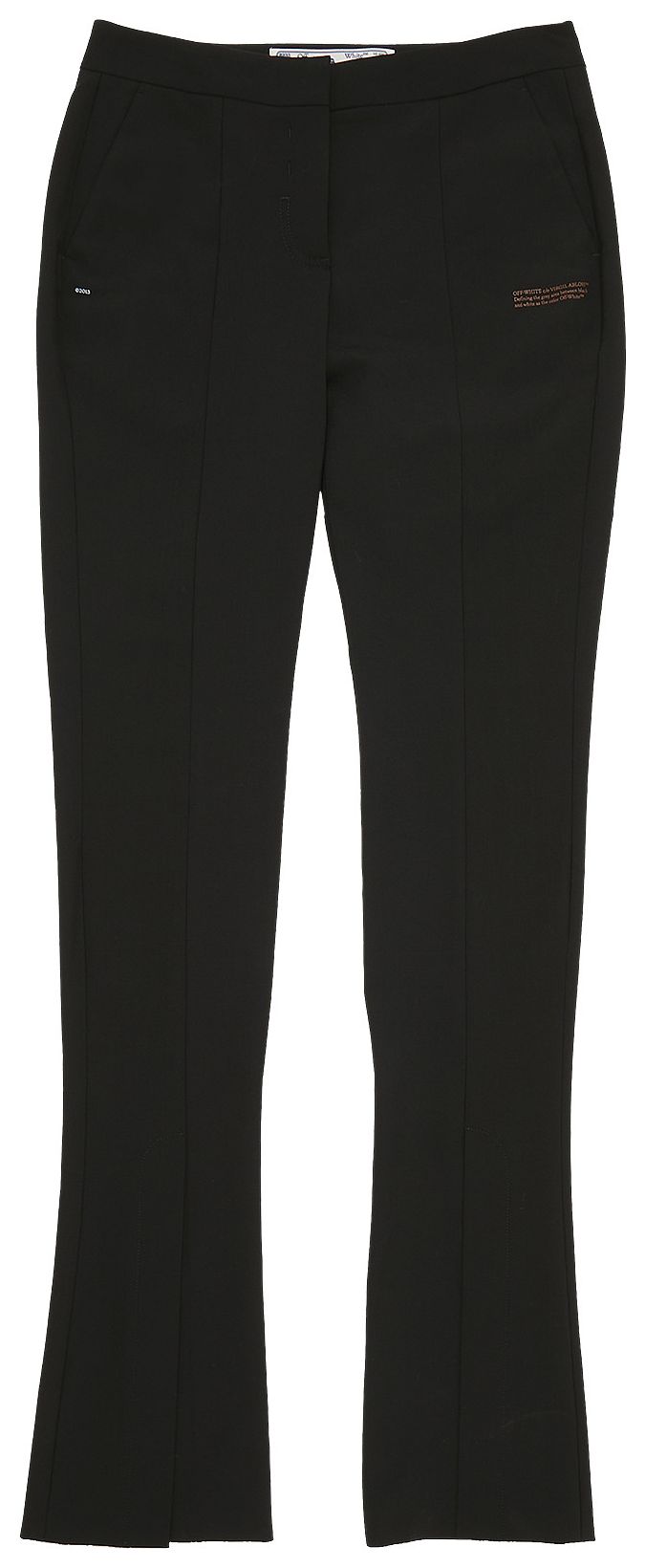 Off White Light Wool Tailored Pant Black