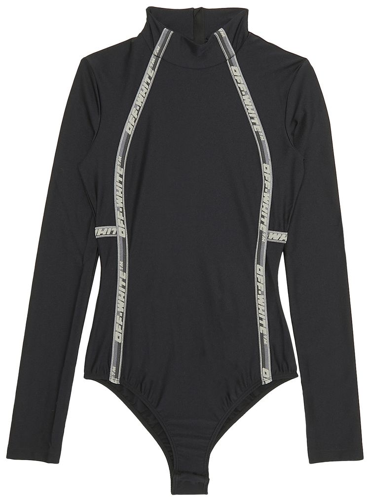 Off White Athletic Logo Piping Shiny Body Black