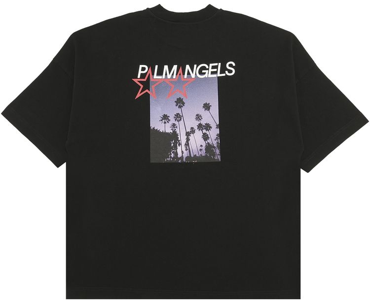 Palm Angels Stars And Palms Loose Tee Black