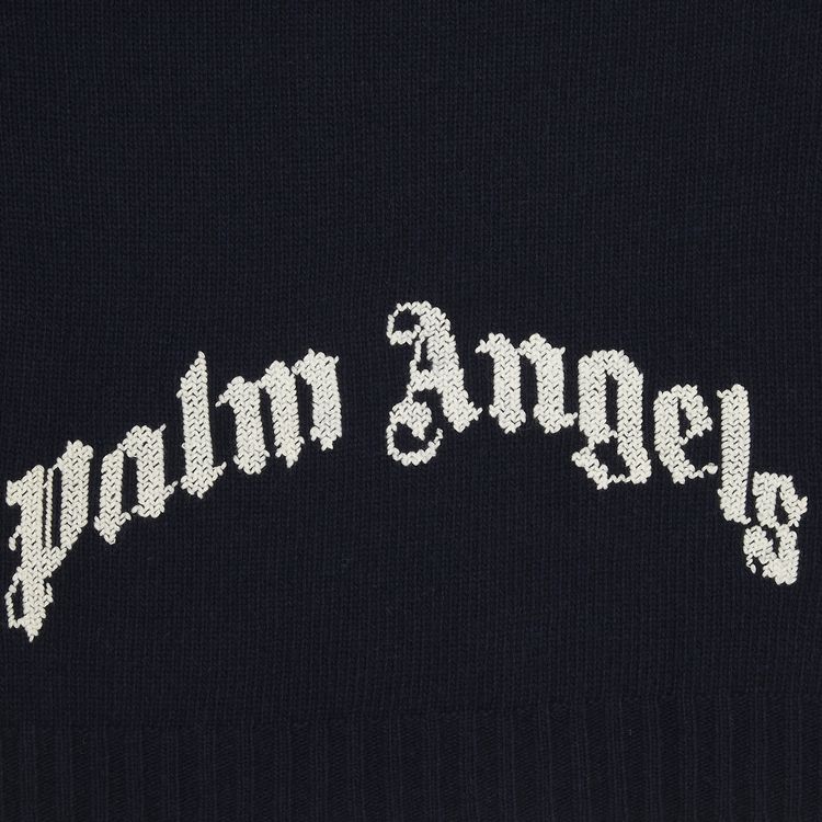 Palm Angels Curved Logo Turtleneck Black