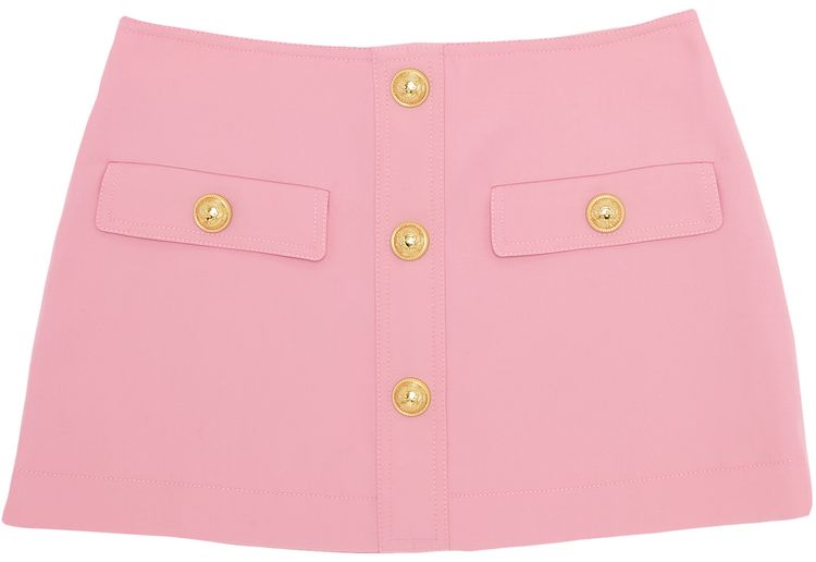 Balmain Short Low Rise GDP Skirt Rose