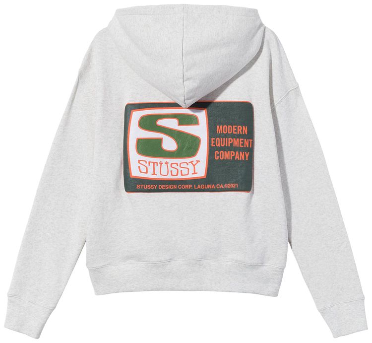 Stussy Boxy Crop Hood Ash Heather