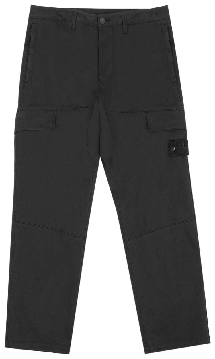 Stone Island Logo Patch Pocket Pants Black