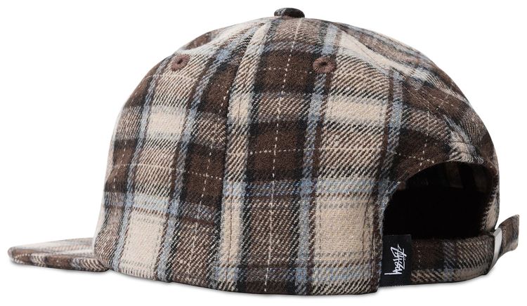Stussy Flannel Plaid Stock Strapback Brown