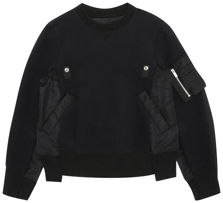 Sacai Nylon Twill Mix Pullover Black