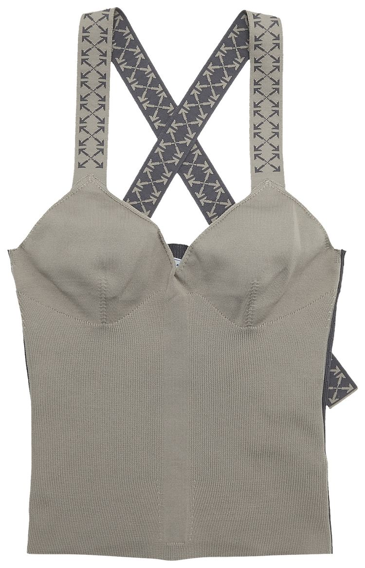 Off White Bold Tank Top GreenGrey