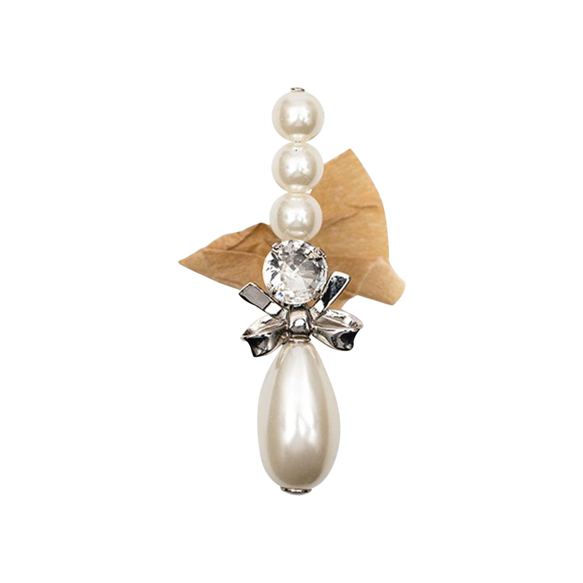 Buy MM6 Maison Margiela Pearl And Bow Detailed Long Ring