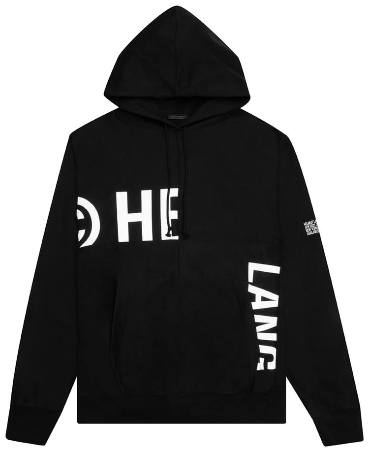 Helmut Lang Patchwork Logo Hoodie Black