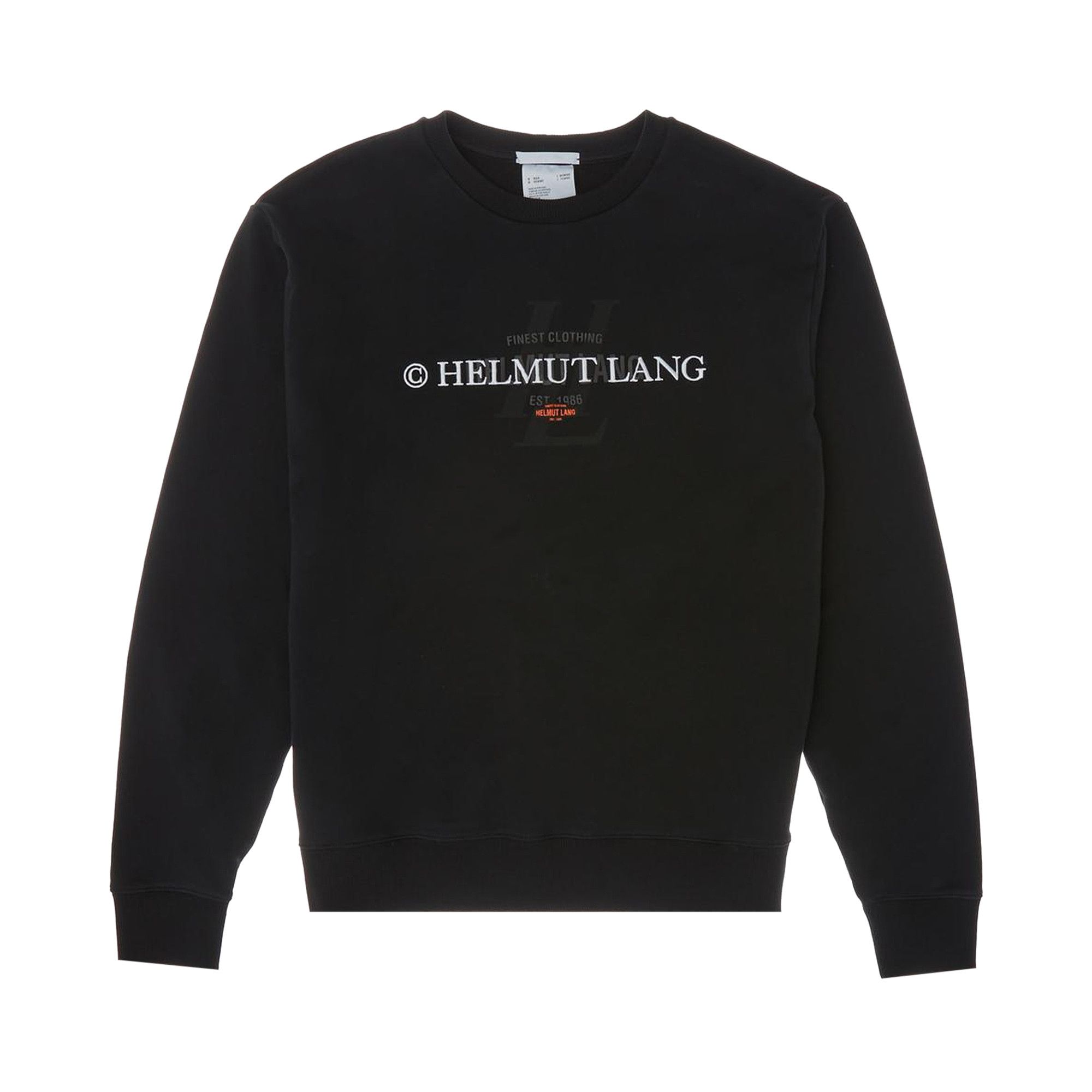 Buy Helmut Lang Layer Logo Crewneck Sweatshirt Black L06HM513 001 BLAC GOAT UK
