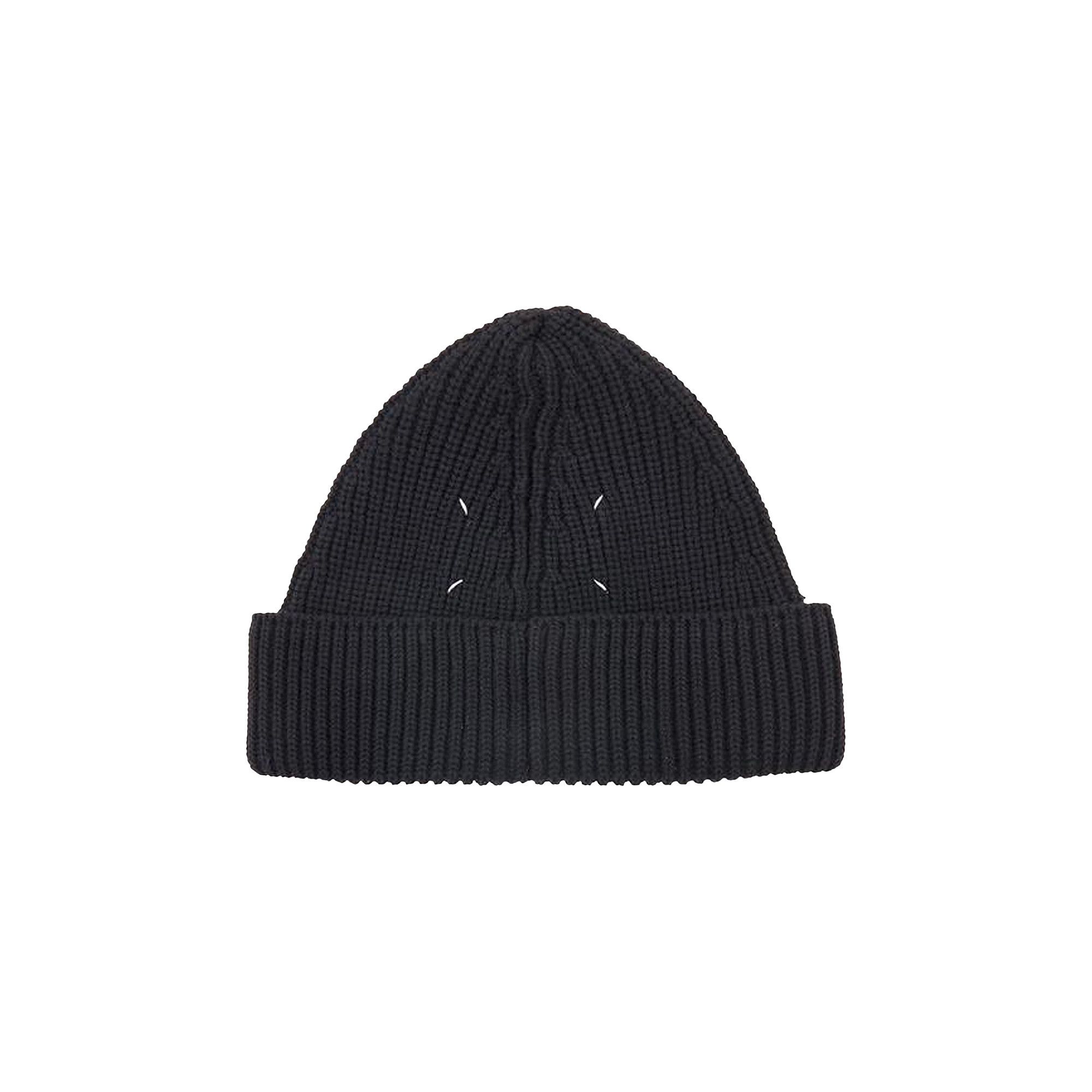 Buy Maison Margiela Logo Stitch Beanie 'Black' - S50TC0051