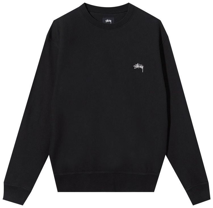 Stussy Stock Logo Crew Black