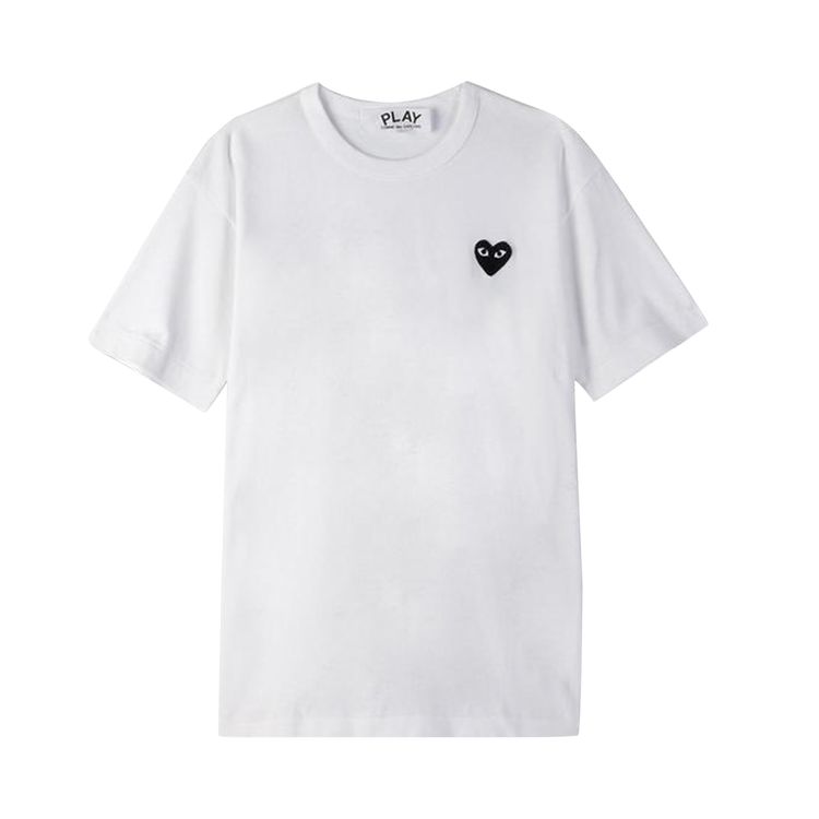 Comme des Garcons PLAY Heart Logo Short Sleeve T Shirt White