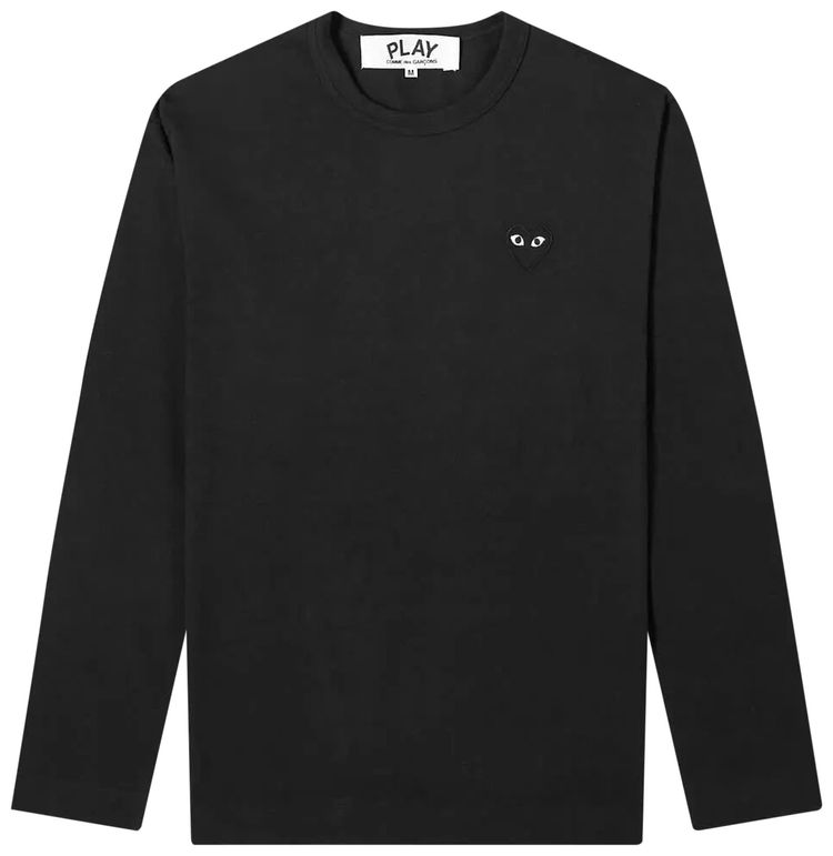 Comme des Garcons PLAY Long Sleeve T Shirt Black