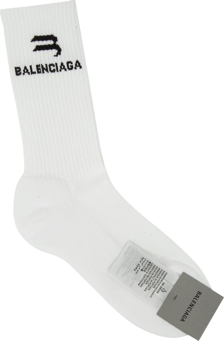 Balenciaga Sport Socks 'White/Black'