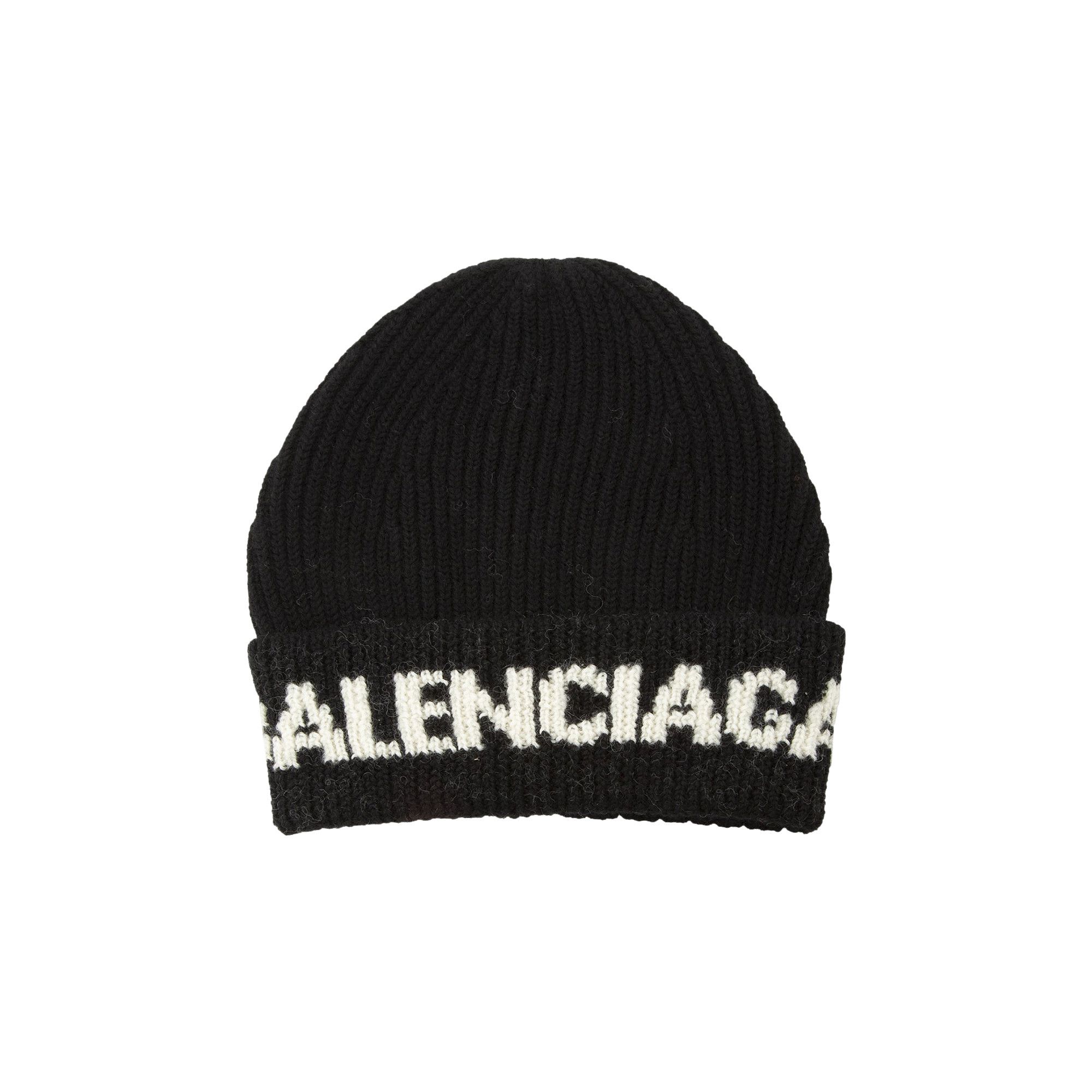 Buy Balenciaga Logo Beanie Black White 675327 T1615 1070 GOAT UK