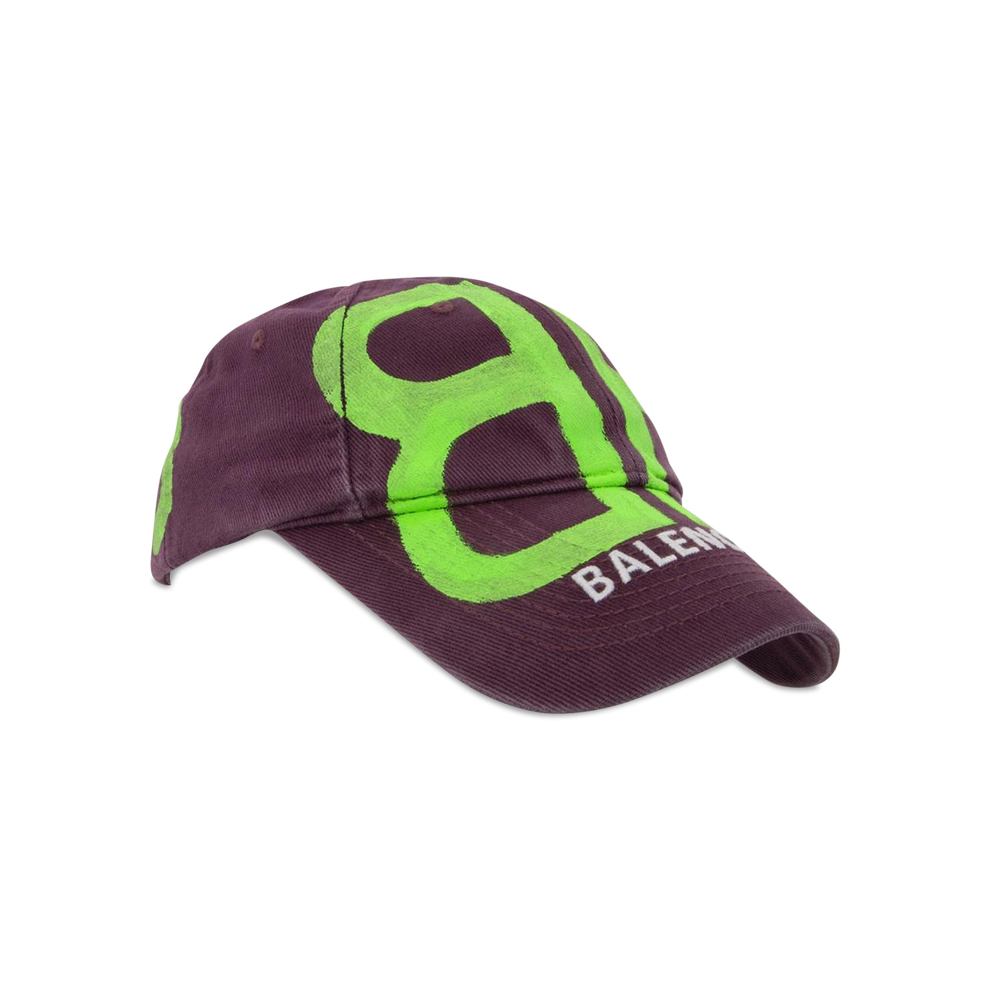 Buy Balenciaga Bb Sprayed Cap 'Grape/Fluo Green' - 673321 410B2