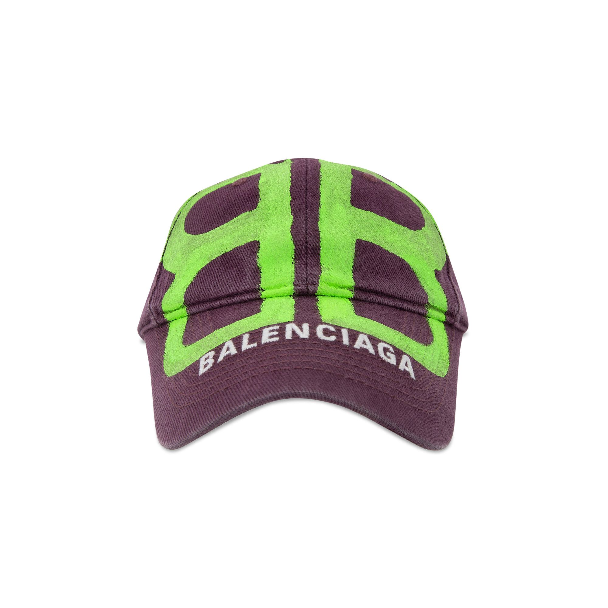 Buy Balenciaga Bb Sprayed Cap 'Grape/Fluo Green' - 673321 410B2