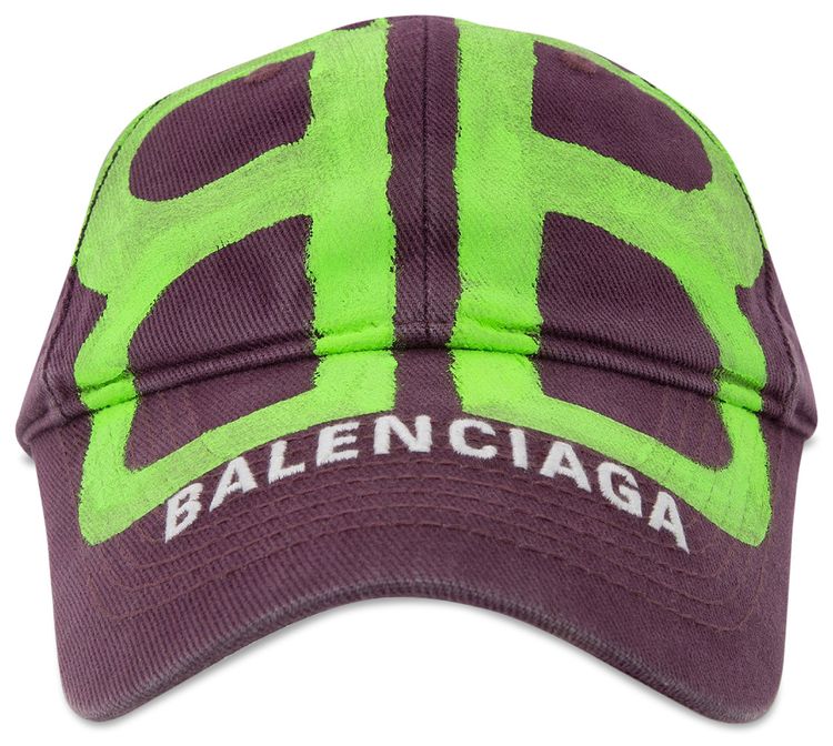 Balenciaga Bb Sprayed Cap GrapeFluo Green
