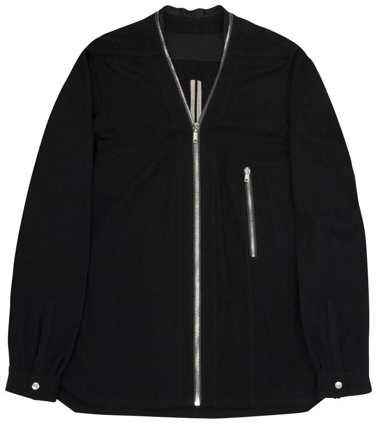 Rick Owens Zip Larry Shirt Black