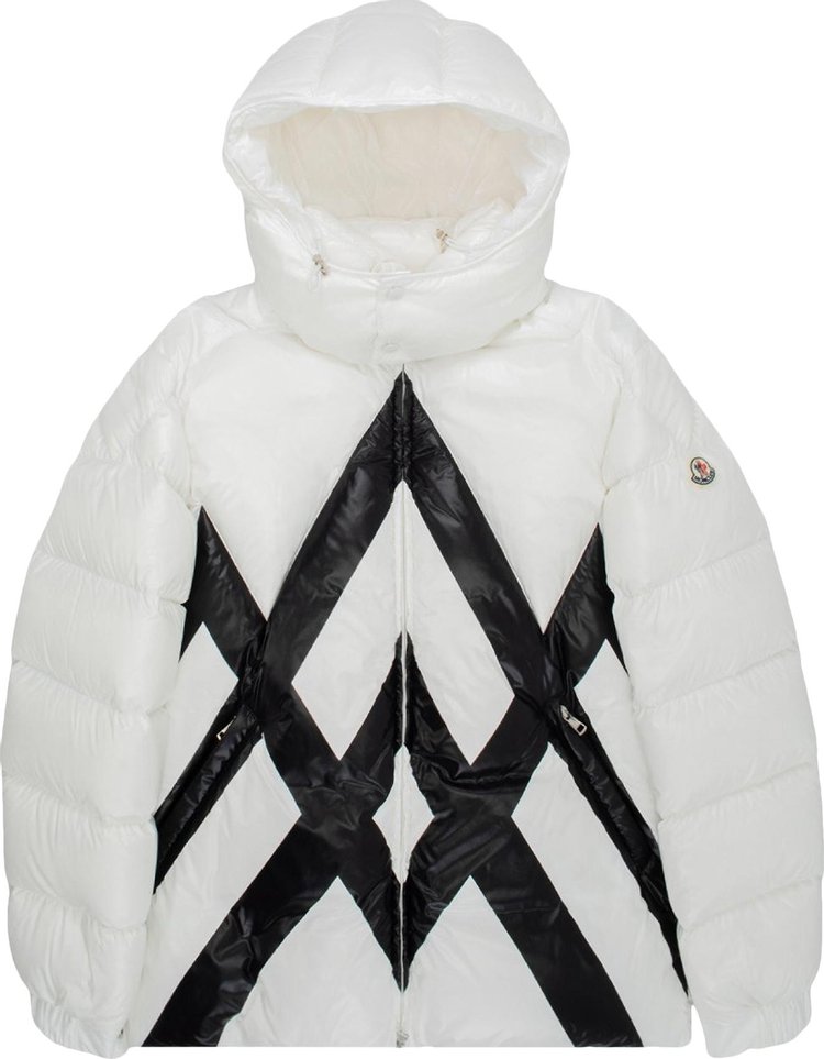 Moncler Haine Puffer Jacket With Stripe Design 'Black/White'