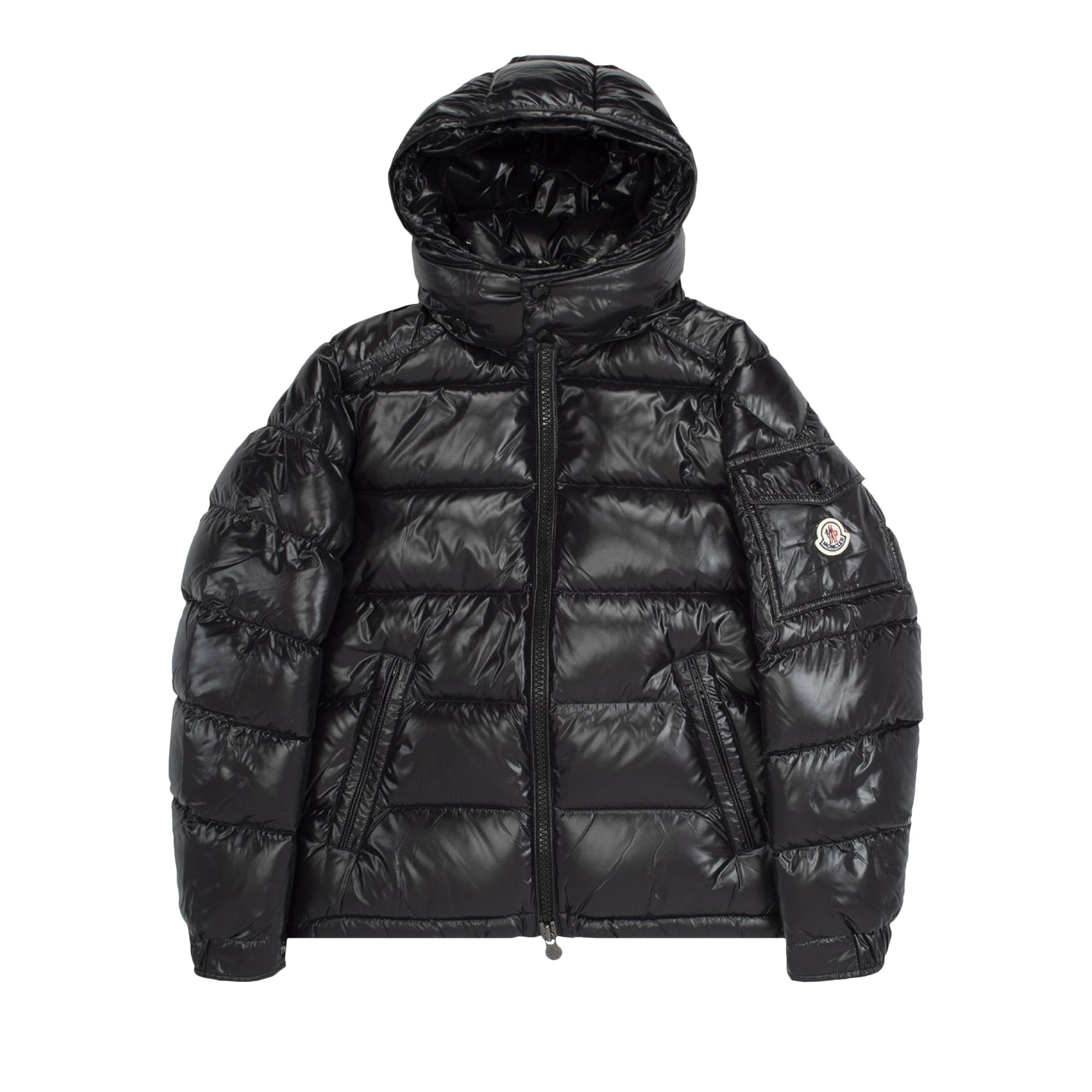 Moncler Maya Hooded Puffer Shiny Jacket 'Black'