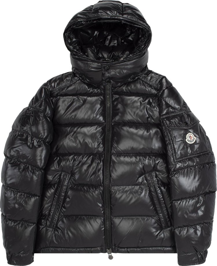 Moncler Maya Hooded Puffer Shiny Jacket 'Black'