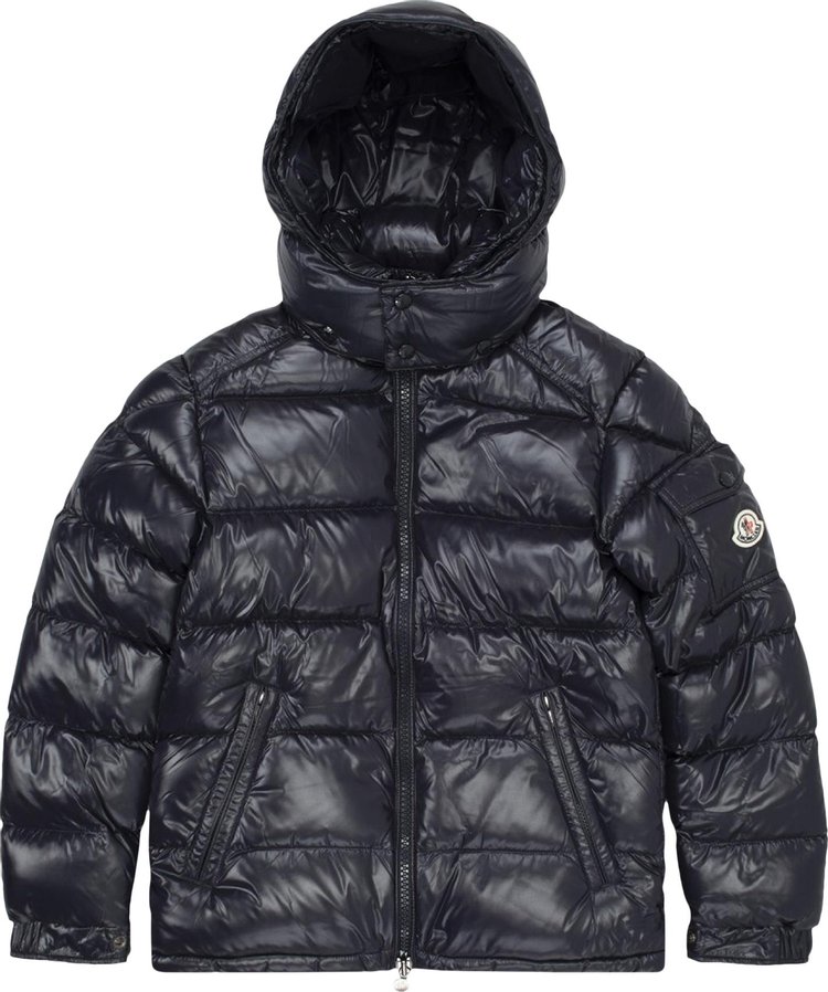Buy Moncler Maya Hooded Puffer Shiny Jacket 'Dark Blue' - 1A536 00 ...