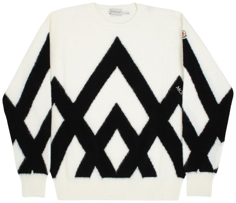 Moncler Crewneck Sweater With Design BlackWhite