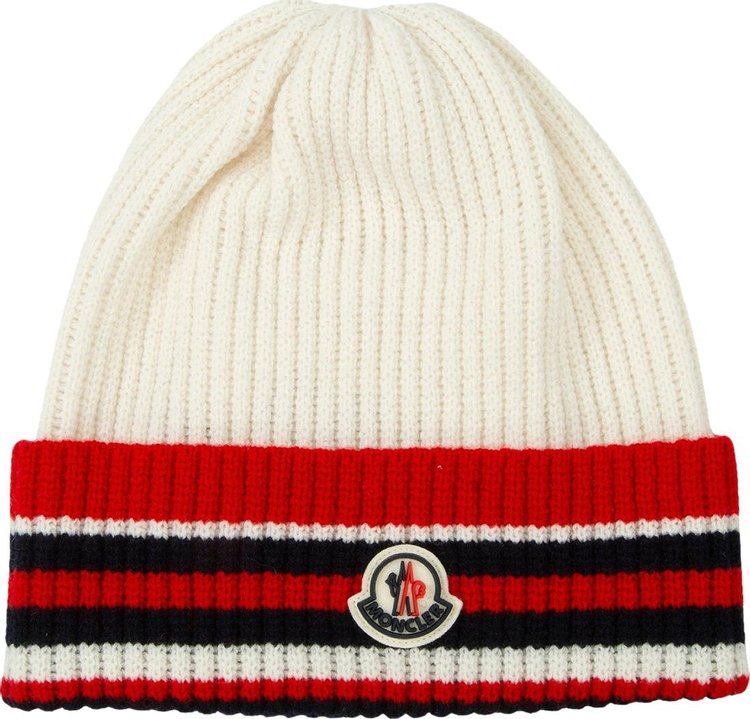 Moncler Striped Logo Hat 'White/Red/Navy'