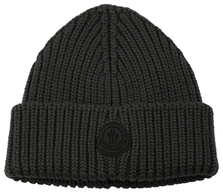 Moncler Plain Knit Hat Grey